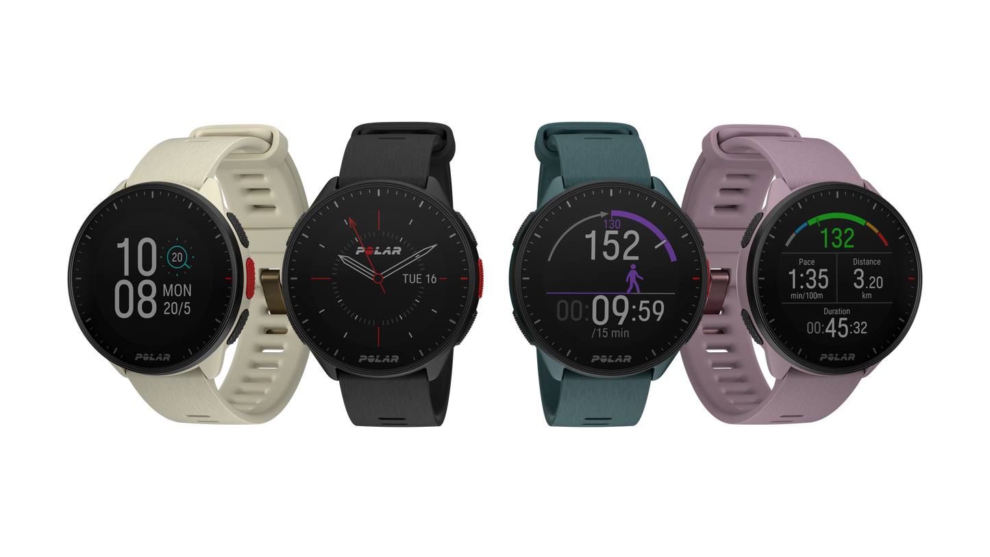 Smartwatch Polar Pacer, Night Black, M-L