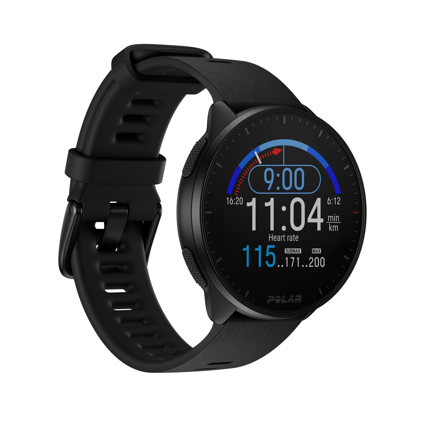 Smartwatch Polar Pacer, Night Black, M-L