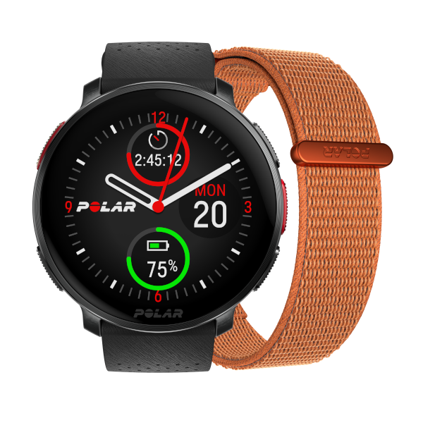 Ceas Polar Vantage V3 Black + Orange Hook & Loop
