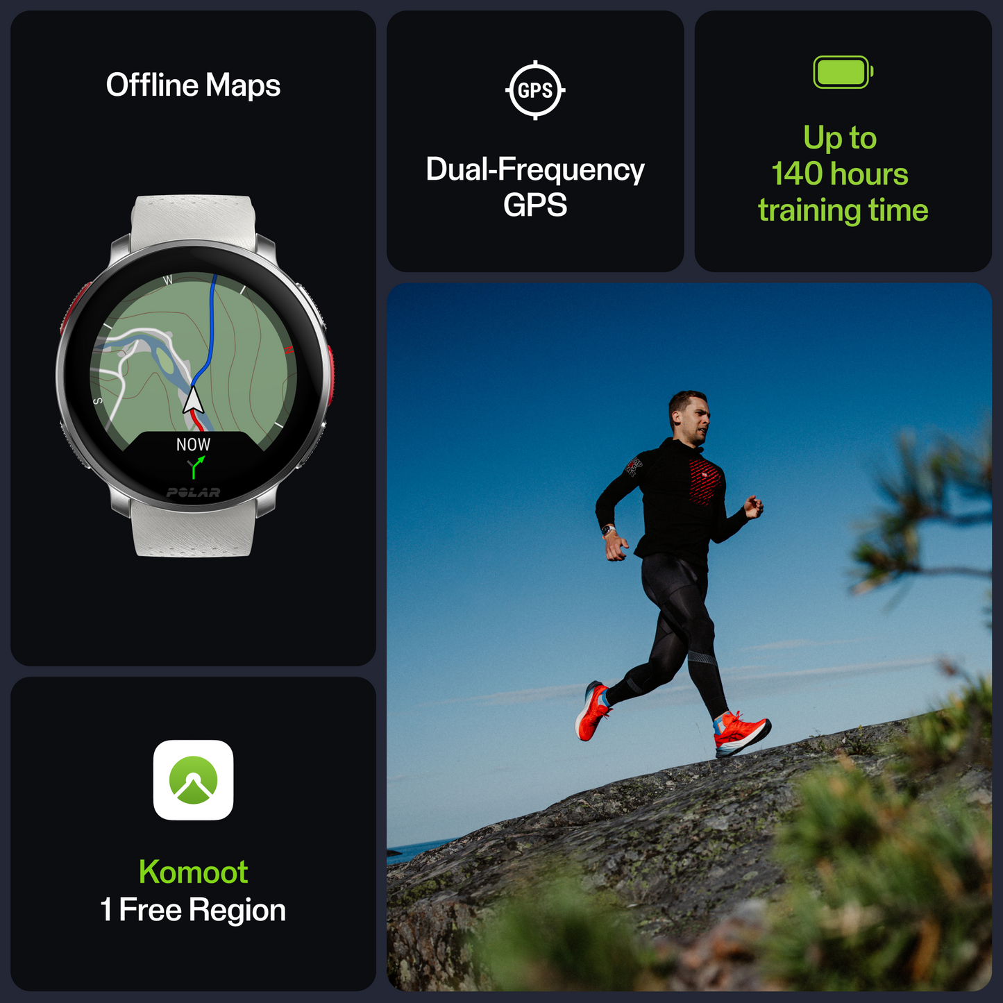 Ceas smartwatch Polar Vantage V3, M-L, Sunrise Apricot