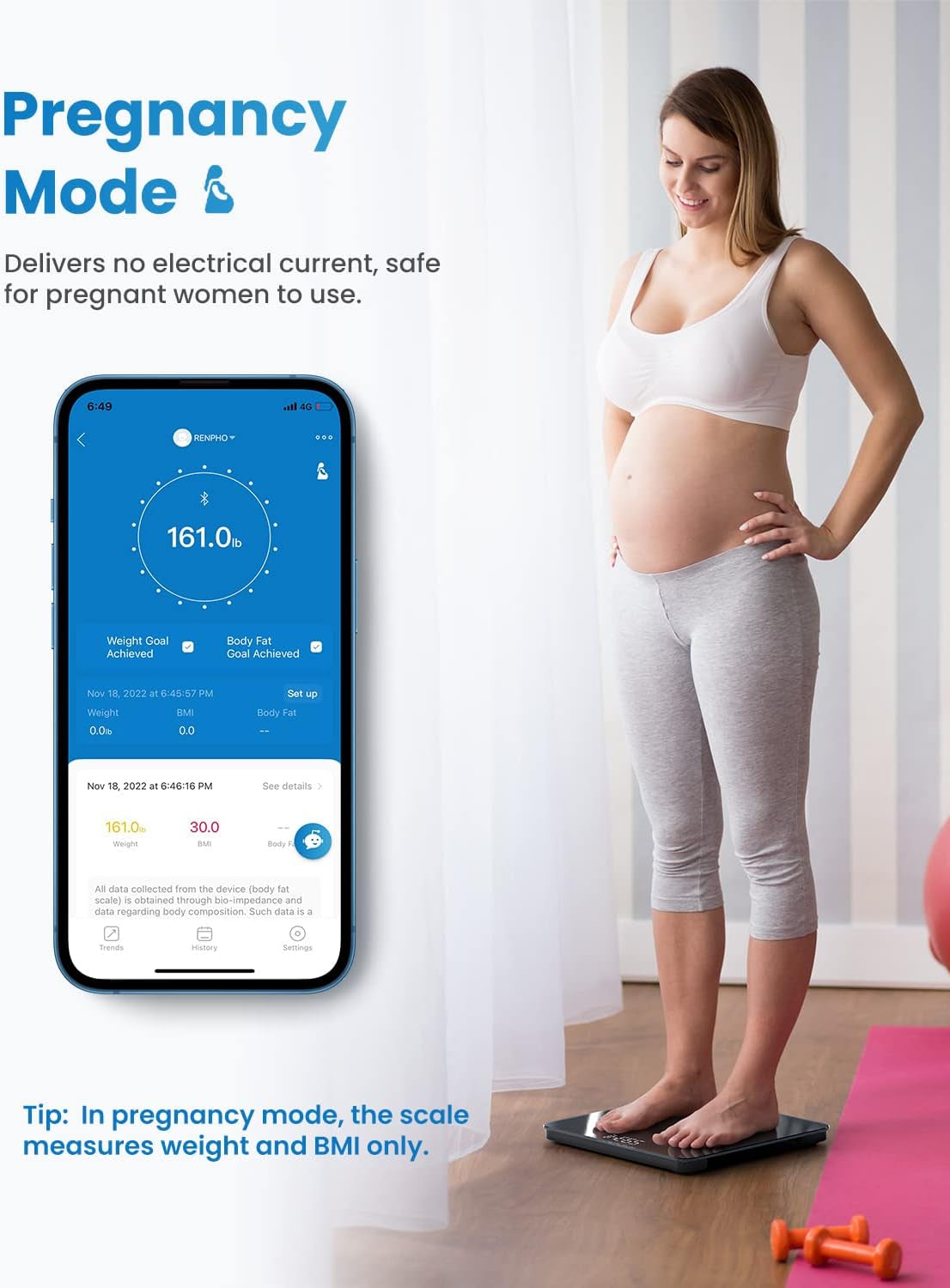 Cantar de baie Smart Renpho R-A016, Bluetooth, Maxim 180Kg, negru,mod de sarcina, 13 masuratori, BMI, Compatibil cu Samsung Health, Apple Health, Google Fit and Fitbit sync.