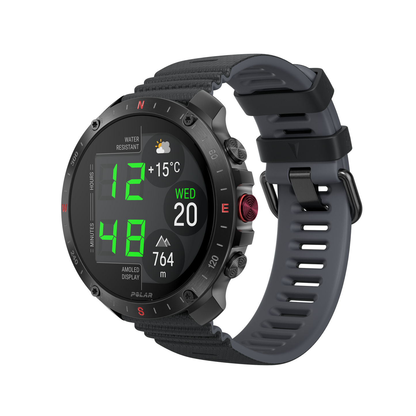 Ceas Polar Grit X2 Pro, Amoled, Night Black, M-L