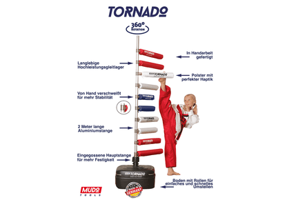 Mudo Tools _Tornado Pro cu 10 tinte rotative de lovire –  Aparat profesional pentru antrenament lovituri in arte martiale