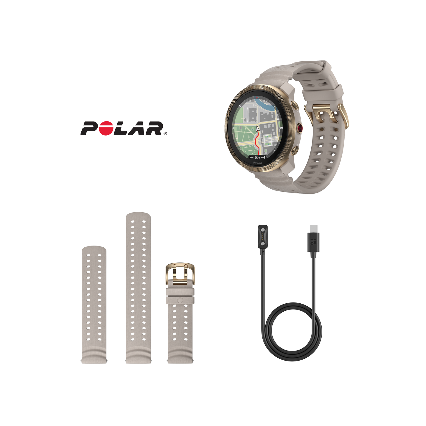 Smartwatch Polar Vantage M3, Amoled, Greige